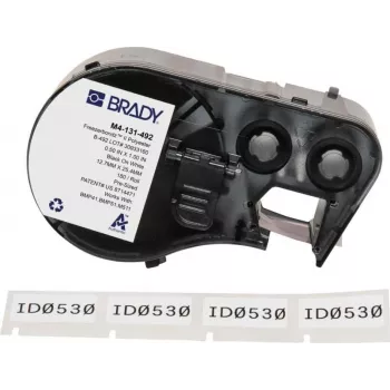 Etichette in poliestere Brady FreezerBondz II, nero su bianco, 12,70 x 25,40 mm, permanente, 180 etichette (M4-131-492)