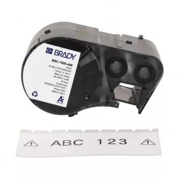 Rotolo di etichette in vinile autolaminante BRADY M5C-1500-499 per BMP51/BMP53/M511, 12,7 mm x 6,4 m, bianco