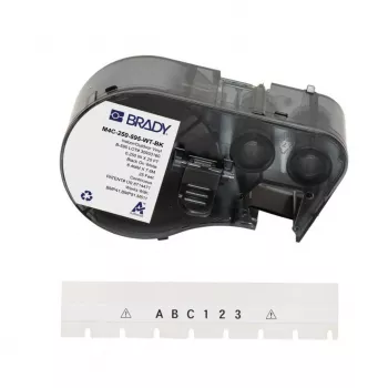 Rotolo di etichette in poliestere a trasferimento termico BRADY M4C-250-595-WT-BK bianco per BMP41/BMP51/BMP53/M511, 38,1 mm x 25,4 mm, 250 etichette