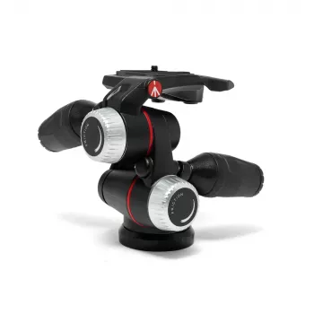 Manfrotto MHXPRO-3WX testa a 3 vie con leve retrattili, alluminio, portata 8 kg, piastra a sgancio rapido 200PL-14, nero
