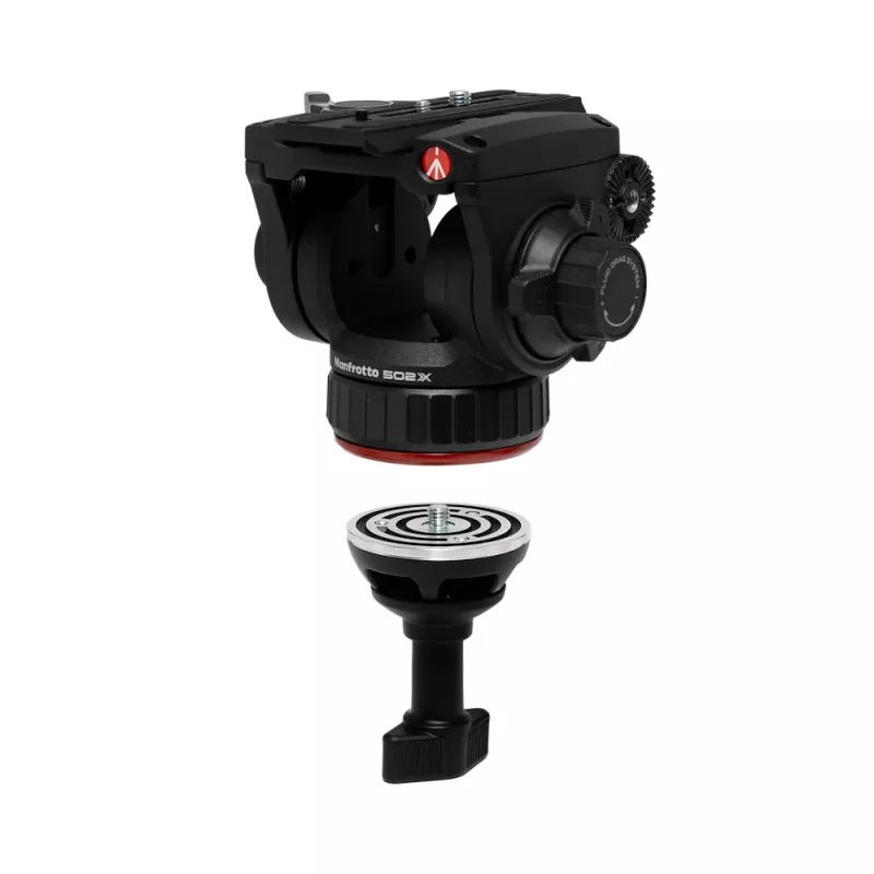 Manfrotto 520BALLSHX mezza sfera 75 mm con manico corto per livellamento treppiede