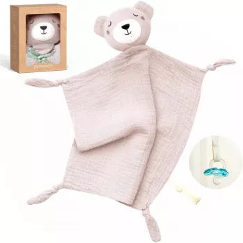 Momcozy Orsetto coccoloso in cotone peluche per neonati, rosa