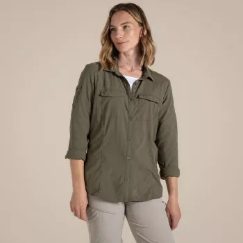 Craghoppers donna NosiLife Adventure camicia a maniche lunghe III - Wild Olive - XL