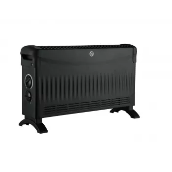 VOLTENO BASIC termoconvettore 2000W con 3 livelli di potenza 750W/1250W/2000W, termostato regolabile, protezione contro il surriscaldamento, protezione antiribaltamento, da appoggio, nero