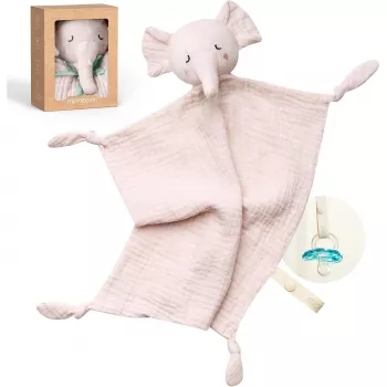 Momcozy peluche in cotone elefante per neonati, rosa