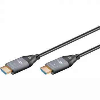 GOOBAY cavo HDMI Optical Hybrid Ultra High-Speed (AOC) 8K / 60Hz - 20m, 48 Gbit/s, nero/grigio