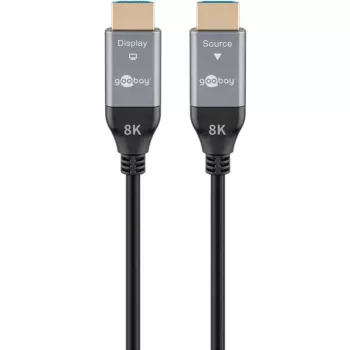 GOOBAY cavo HDMI Optical Hybrid Ultra High-Speed (AOC) 8K / 60Hz - 20m, 48 Gbit/s, nero/grigio