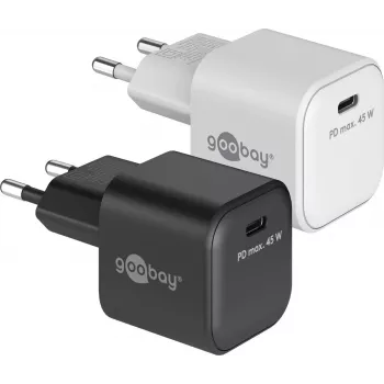 GOOBAY caricabatterie rapido USB-C PD GaN Nano 45 W (nero)