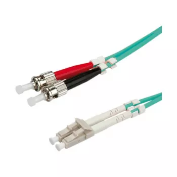 VALUE 21.99.8725 Cavo patch in fibra ottica, LC a ST, multimodale OM3 50/125 µm, 5 m, turchese