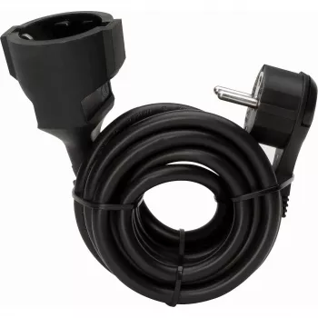 KOPP 143705086 prolunga con spina Schuko piatta su connettore femmina Schuko, 5 m, nero