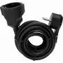 KOPP 143705086 Cavo prolunga, spina piatta con messa a terra a presa Schuko, 5 m, nero