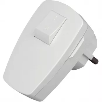 Kopp spina angolare Schuko con interruttore, bianco, 16 A, IP20