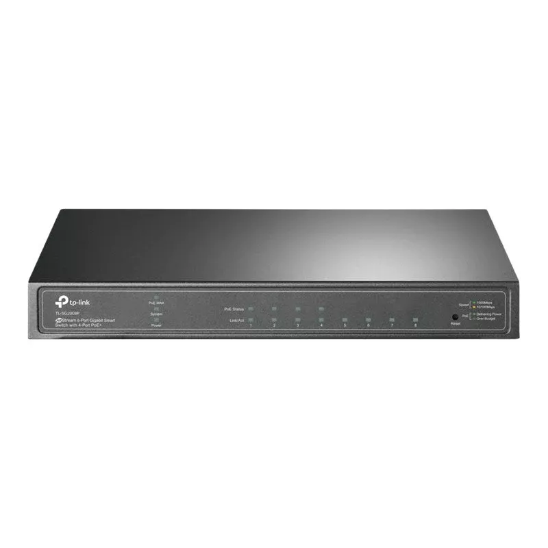TP-Link Omada SG2008P switch Gigabit Smart PoE+ 10 porte, 4× PoE+ 62W, 2× SFP, Cloud SDN, senza ventola, V3.3