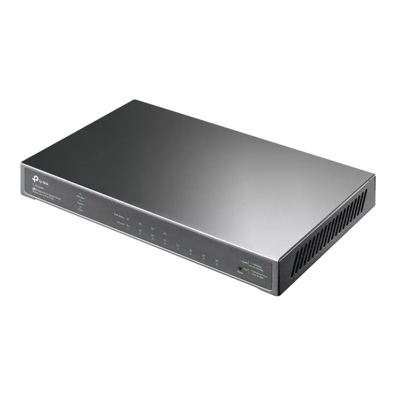 TP-Link Omada SG2008P switch Gigabit Smart PoE+ 10 porte, 4× PoE+ 62W, 2× SFP, Cloud SDN, senza ventola, V3.3