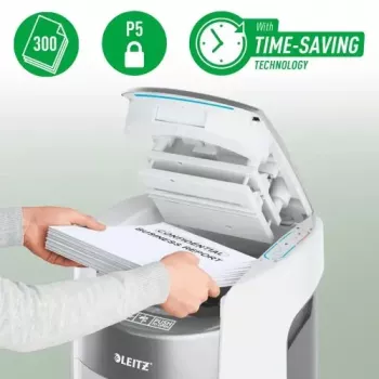 Leitz IQ Optimax AutoFeed 300 Distruggidocumenti, P-5, 300 fogli, contenitore da 25 L