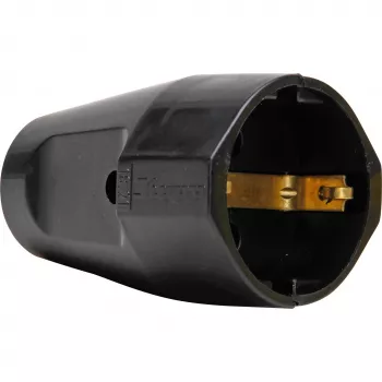 Kopp connettore femmina Schuko in plastica per 3 x 1,5 mm², nero