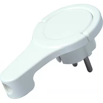HEINRICH KOPP spina piatta Schuko in plastica, angolare, per 3x1,5 mm², bianco artico