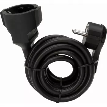 Kopp Prolunga 3 m con spina e presa Schuko piatte, nero