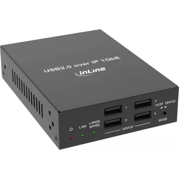 InLine® Extender host/device USB 2.0 su IP, dispositivo singolo, RJ45 / SFP