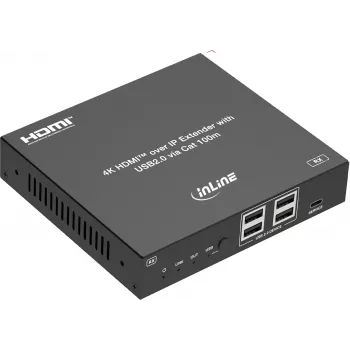 InLine® KVM Extender su IP, HDMI 4K/60Hz, 100 m, ricevitore (RX) (57886H)