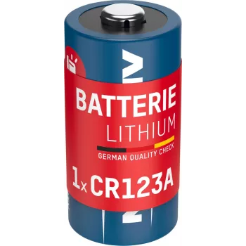 ANSMANN 1510-0072 Batteria al litio CR123A – 3V 1600mAh, alta densità energetica, 10 anni di conservabilità (formato grande)