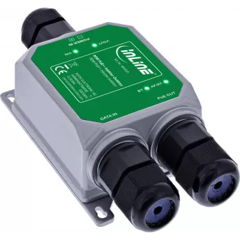 InLine® Iniettore PoE++ da esterno, 10Gb/s, 90W, IP67