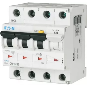 Eaton FRBM4-C32/3N/003-A RCBO, 4 poli (3P+N), 32 A, 30 mA, tipo A, curva C, 6 kA