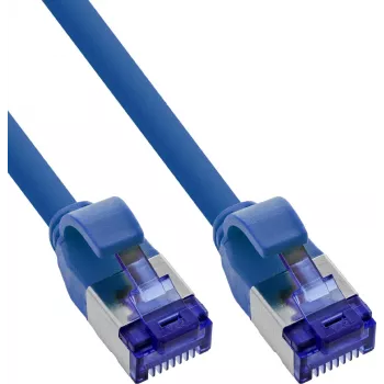INLINE® B-74914B cavo patch Slim Cat.6A S/FTP LSZH, blu, 1,5 m, confezione da 100 pz. (Bulk)