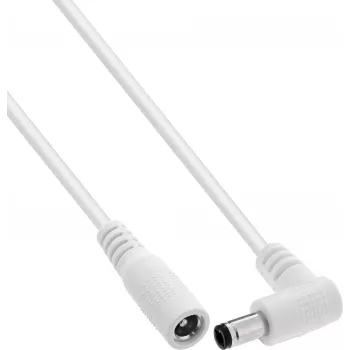 InLine® cavo di prolunga DC, connettore angolare, 5,5 x 2,1 mm, bianco, 3 m