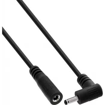 InLine® cavo di prolunga DC, connettore angolare, 3,5 x 1,35 mm, nero, 2 m