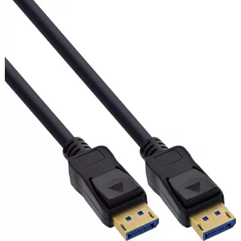 InLine® cavo DisplayPort 2.1 UHBR20 80 Gb/s, nero, contatti placcati oro, 1 m