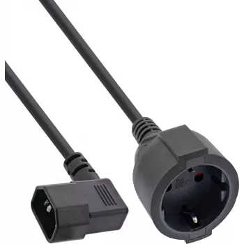 InLine® adattatore cavo di alimentazione, IEC C14 con filettatura su presa Schuko, 1 m