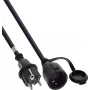 InLine® prolunga con contatto di terra, outdoor IP44, protezione contatti, 15 m, nero