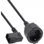 InLine® cavo adattatore di alimentazione, IEC C14 con filettatura su presa Schuko, 0,5 m