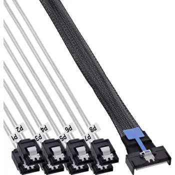 InLine® cavo breakout MCIO x8 su 8x SATA, 0,75 m