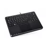 Perixx PERIBOARD-510 H PLUS UK tastiera Mini-USB con touchpad e hub USB a 2 porte, nero