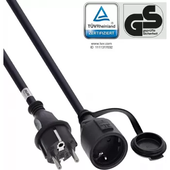InLine® prolunga con spina Schuko, outdoor IP44, protezione contatti, 5m