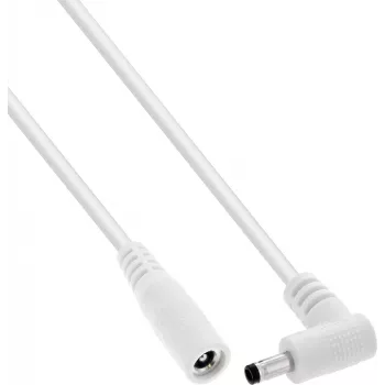 InLine® cavo di prolunga DC, connettore angolare, 4,0 x 1,7 mm, bianco, 2 m