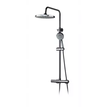 Set doccia con termostato ST-98001 con soffione doccia e doccetta a mano, cromo lucido