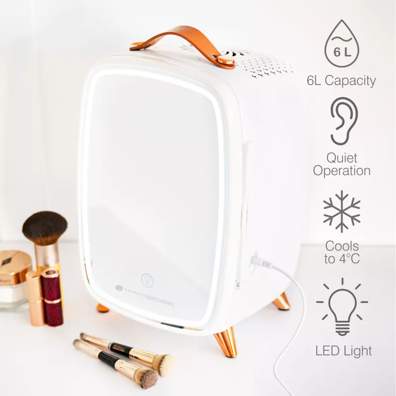 Rio FRBM-EU/1,0 frigorifero per skincare 6L con specchio LED bianco