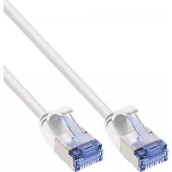 InLine® cavo patch slim, U/FTP PiMF, Cat.6A, bianco, 3m