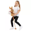 LEAN TOYS cavallo a bastone con suoni di galoppo e nitrito, beige, 100 cm