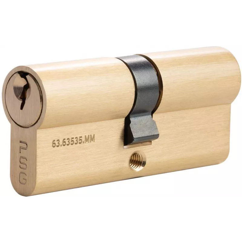 PSG 63.63535.MM serratura a cilindro doppio in ottone massiccio 35/35 ottone lucidato