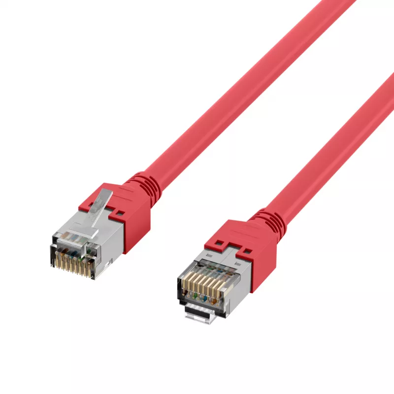 EFB Elektronik K2793.0,50 cavo patch crossover RJ45 Cat.5e SF/UTP, Hirose TM11, Draka UC300, 0,5 m, rosso