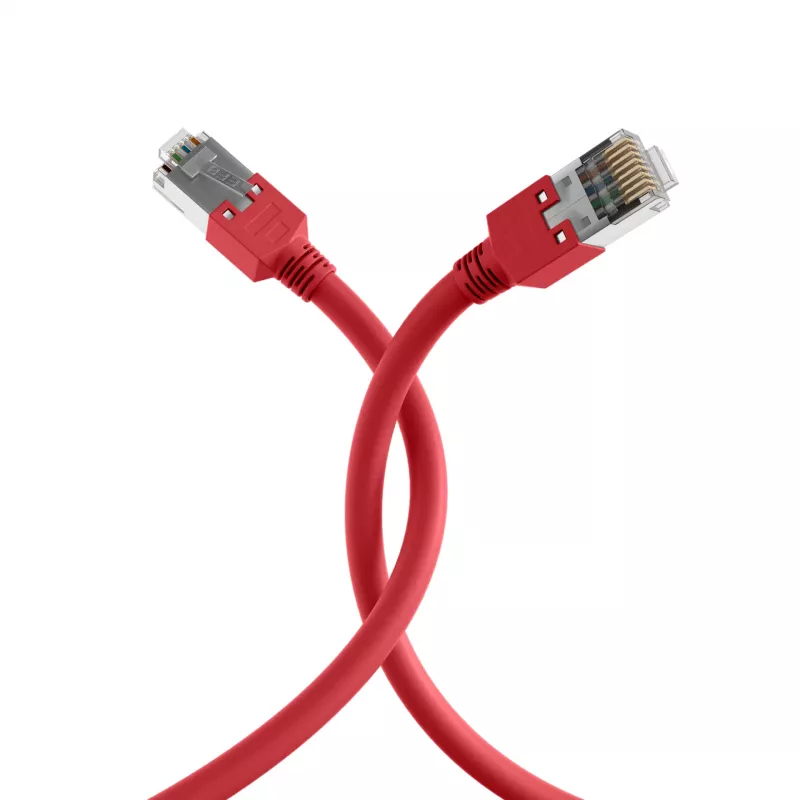 EFB Elektronik K2793.0,50 cavo patch crossover RJ45 Cat.5e SF/UTP, Hirose TM11, Draka UC300, 0,5 m, rosso