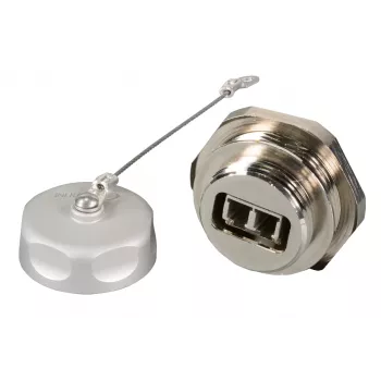 EFB Elektronik IP67DFKLCDM adattatore passante LC duplex, custodia in metallo, boccola in ceramica, M25