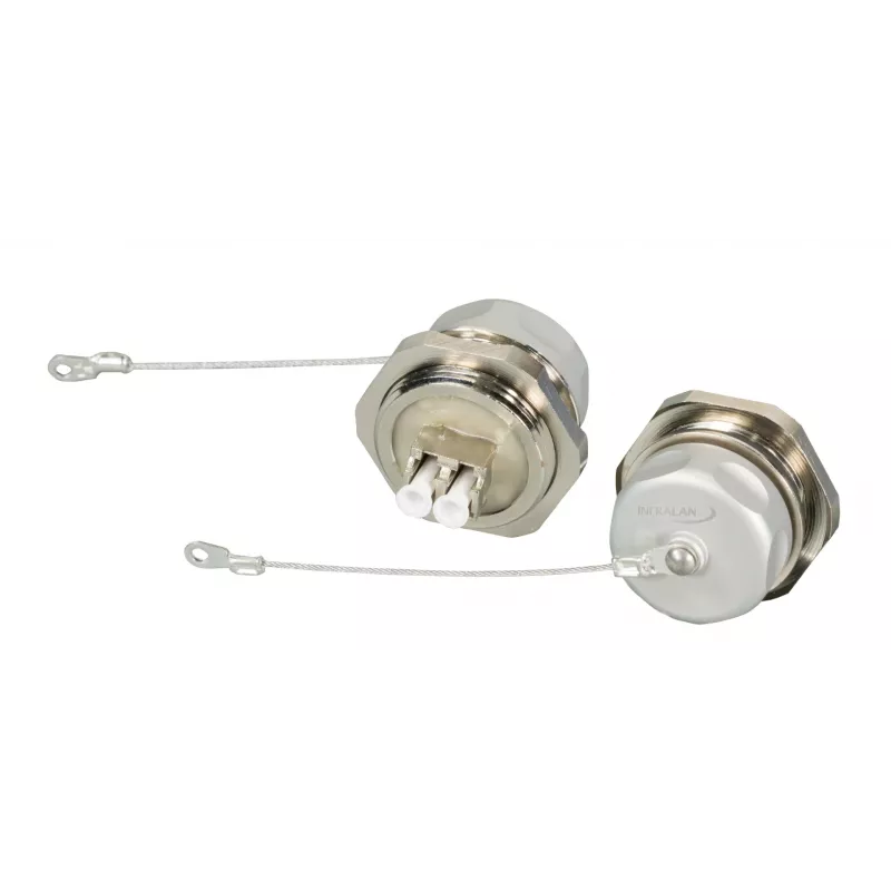 EFB Elektronik IP67DFKLCDM adattatore passante LC duplex, custodia in metallo, boccola in ceramica, M25