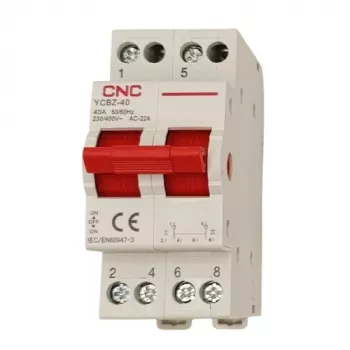 CNC EL240364 commutatore modulare YCBZ-40, 2 poli, 40 A, 1-0-2, montaggio su guida DIN