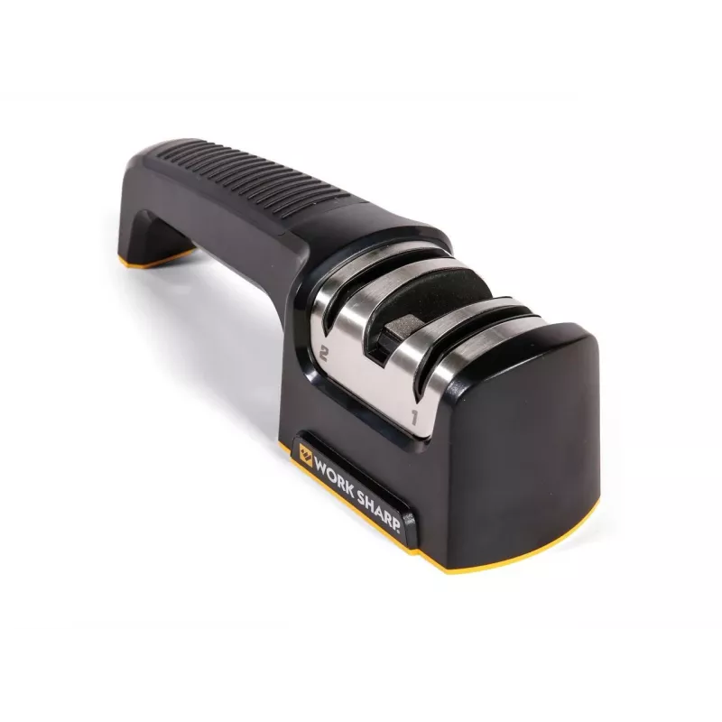 Work Sharp affilacoltelli da cucina con meccanismo a estrazione, 2 stadi, carburo e ceramica, nero/argento