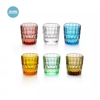 Guzzini Vanity Glass set con 6 bicchierini in vetro, colori assortiti (13140552)